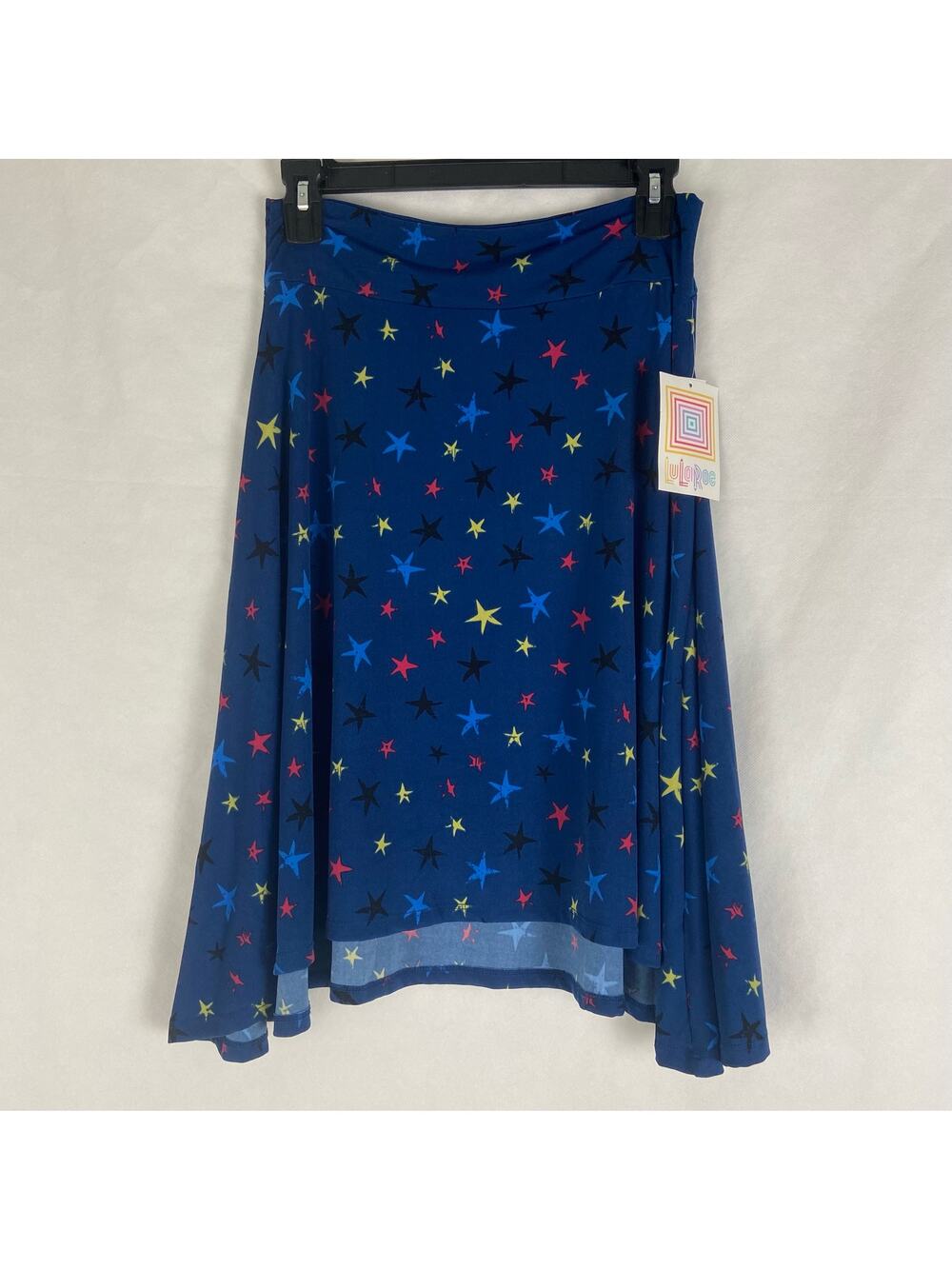Kids LuLaRoe Girls Blue Kids Azure A-Line Skirt Stars Size 14